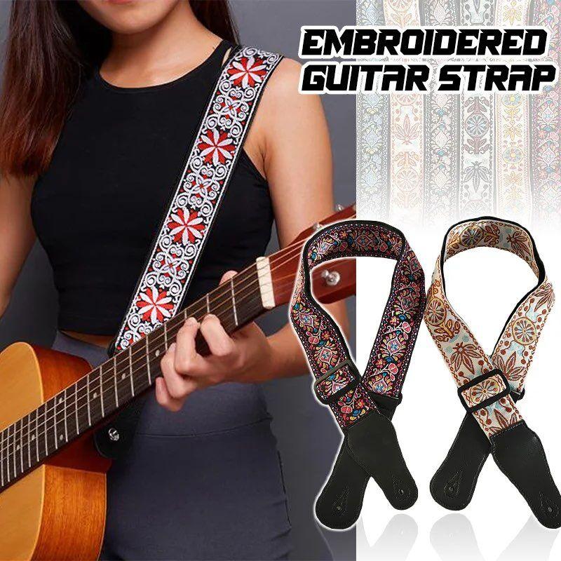 Ribbon Embroidery Guitar Strap Thickened And Widened