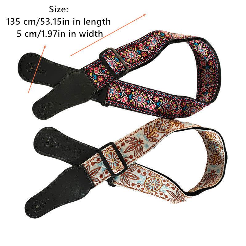 Ribbon Embroidery Guitar Strap Thickened And Widened