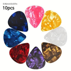 10pcs Multicolored Guitar and Ukulele Picks 0.05 0.07 0.09cm Thickness