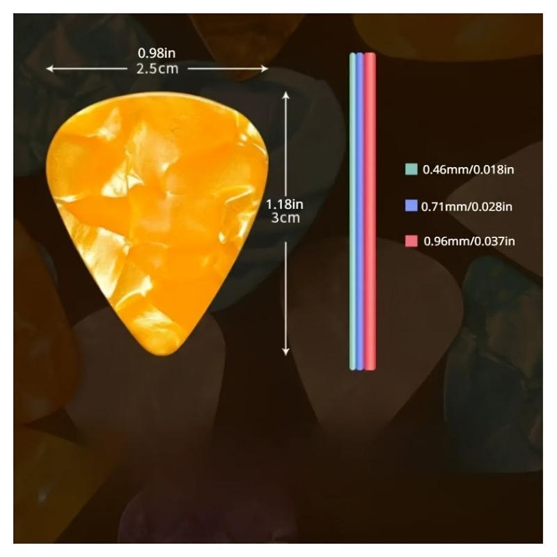 10pcs Multicolored Guitar and Ukulele Picks 0.05 0.07 0.09cm Thickness