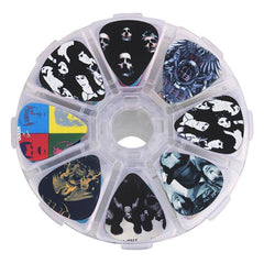 50pcs Guitar Picks Set Mixed Thickness and Style with 8 Storage Boxes