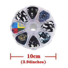 50pcs Guitar Picks Set Mixed Thickness and Style with 8 Storage Boxes