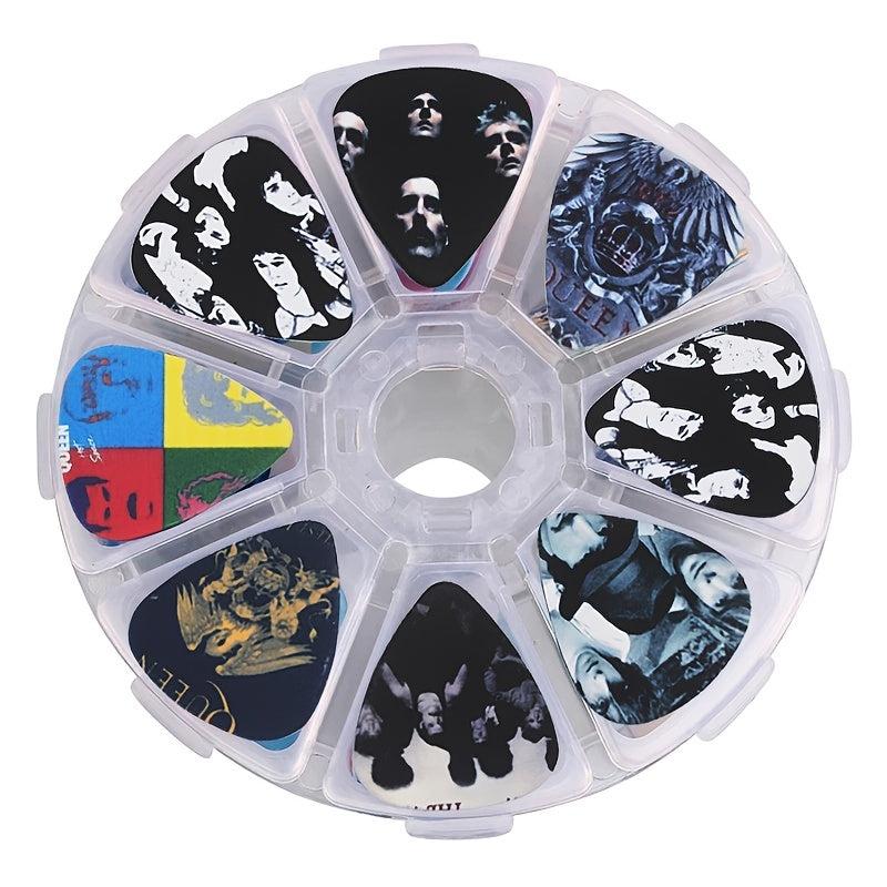 50pcs Guitar Picks Set Mixed Thickness and Style with 8 Storage Boxes