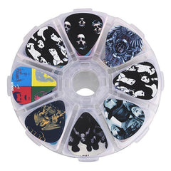50pcs Guitar Picks Set Mixed Thickness and Style with 8 Storage Boxes