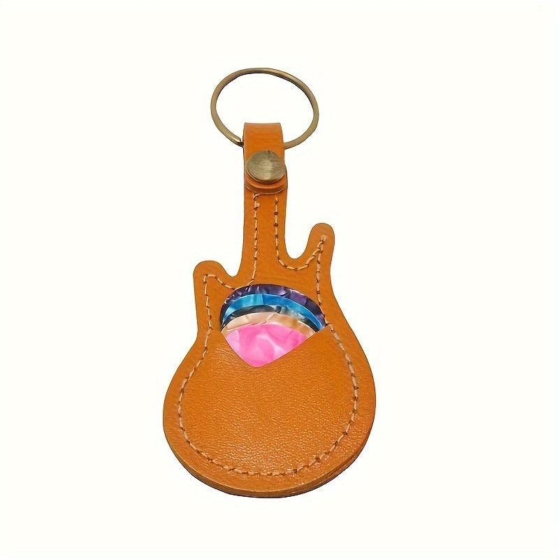 Guitar Shaped Key Chain Pick Storage Set