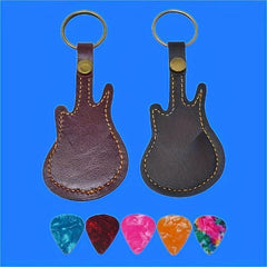 Guitar Shaped Key Chain Pick Storage Set