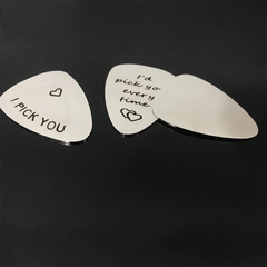 I PICK YOU Stainless Steel Guitar Pick Stylish Music Decoration