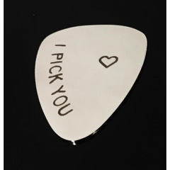I PICK YOU Stainless Steel Guitar Pick Stylish Music Decoration
