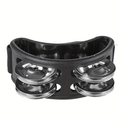 2PCS Foot Tambourine Percussion Musical Instrument Pedal With Steel Jingle Bells