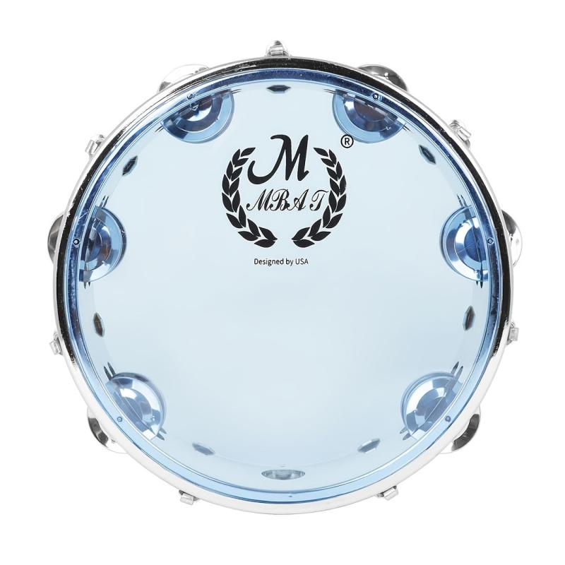 10 Inch Hand Tambourine Stainless Steel Ring Clear Sound Kids KTV Parties