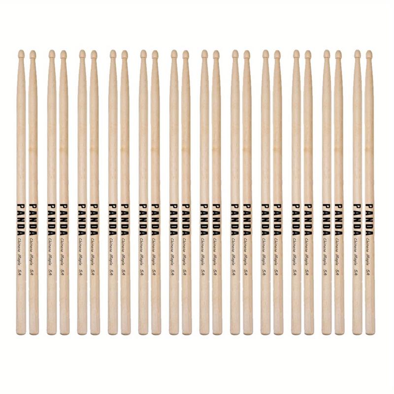 12 Pairs Panda 5A Drumsticks Maple Wood Drumsticks with Wood Tips