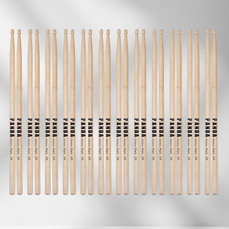 12 Pairs Panda 5A Drumsticks Maple Wood Drumsticks with Wood Tips