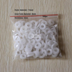 50pc Nylon Flat Washers for Drum Lugs M6x13mm