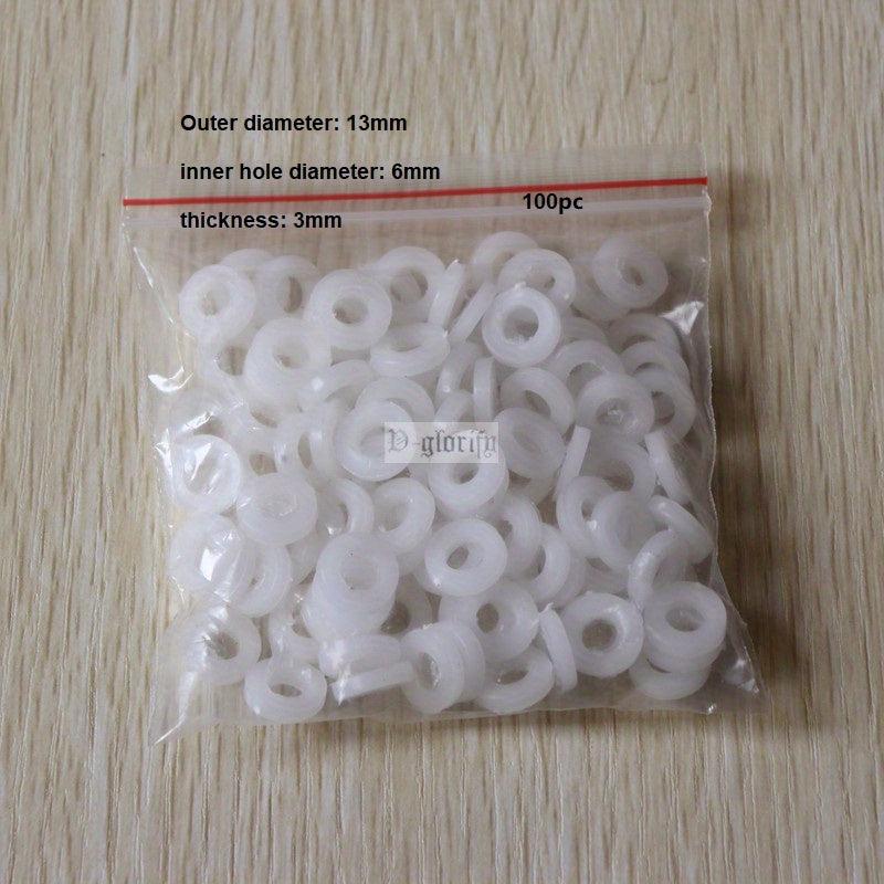 50pc Nylon Flat Washers for Drum Lugs M6x13mm