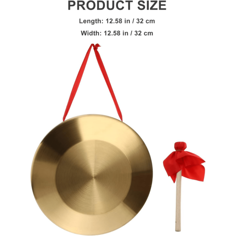 Tam Tam Gong With Wooden Mallet - Traditional Chinese Percussion Instrument