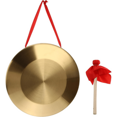 Tam Tam Gong With Wooden Mallet - Traditional Chinese Percussion Instrument