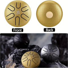 Steel Tongue Drum 7 62 Cm 6 Notes Mini Hand Drums Musical Percussion Instrument