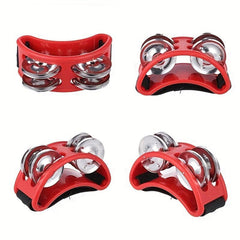 Foot Tambourine Percussion Instrument with Metal Jingle Bell
