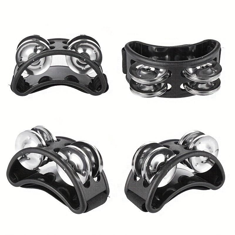 Foot Tambourine Percussion Instrument with Metal Jingle Bell