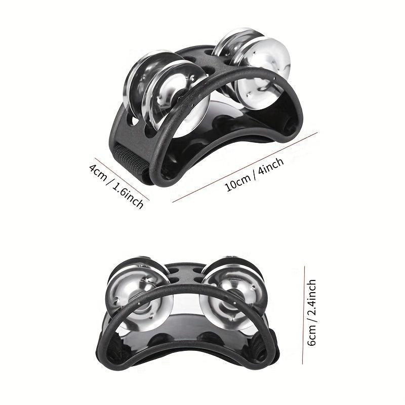 Foot Tambourine Percussion Instrument with Metal Jingle Bell