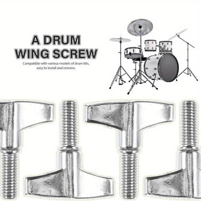 4 Pcs Metal Brackets Drum Accessories Instrument Nuts Cymbal Stand Wing Screw
