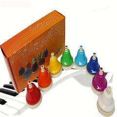 Colorful 8 Tone Hand Bells Music Teaching Aid