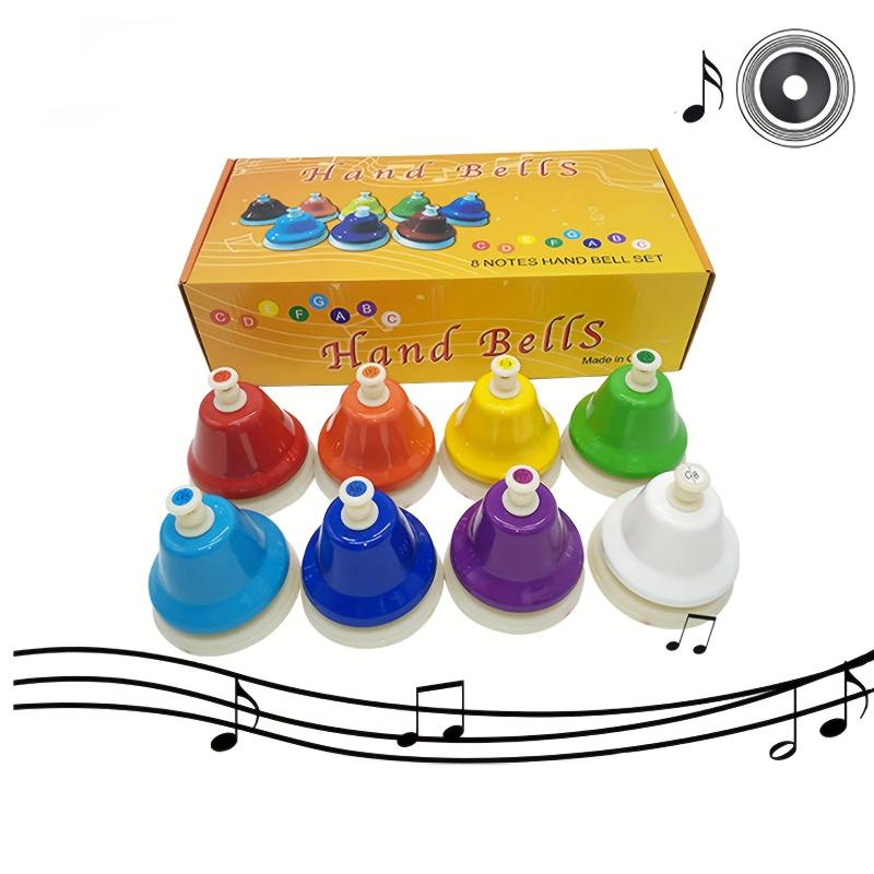 Colorful 8 Tone Hand Bells Music Teaching Aid