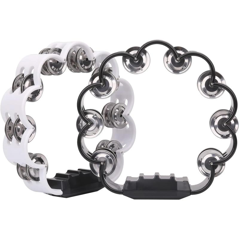 Double Row Tambourine for Adults - Flower Form Musical Instrument