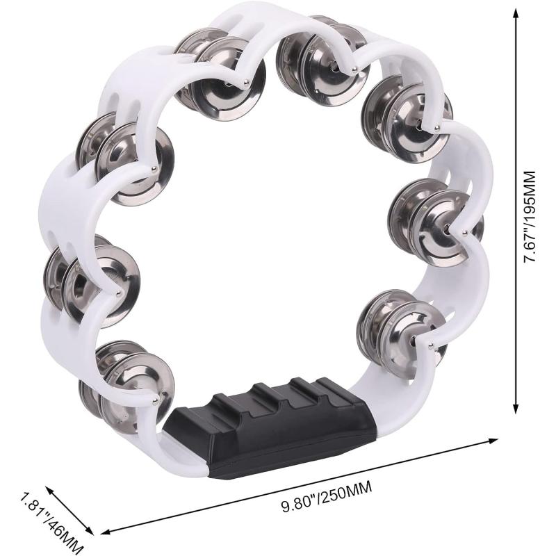 Double Row Tambourine for Adults - Flower Form Musical Instrument