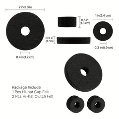 Cymbal Replacement Accessories: Felts, Clutch, Sleeves, Nuts, Washer