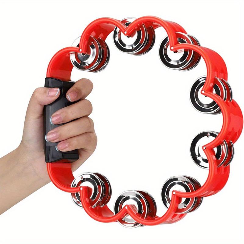 Plastic Petal Shaped Tambourine Music Hand Bells 5 Colors