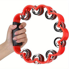 Plastic Petal Shaped Tambourine Music Hand Bells 5 Colors