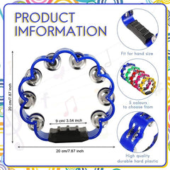 Plastic Petal Shaped Tambourine Music Hand Bells 5 Colors