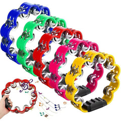 Plastic Petal Shaped Tambourine Music Hand Bells 5 Colors