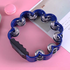 Plastic Petal Shaped Tambourine Music Hand Bells 5 Colors