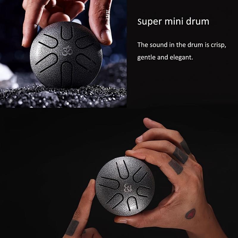 Mini Steel Tongue Drum 6 Notes Mallets & Music Book Camping Yoga Meditation