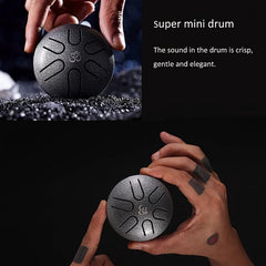 Mini Steel Tongue Drum 6 Notes Mallets & Music Book Camping Yoga Meditation