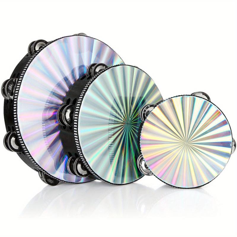 Hand Held Wood Tambourine Metal Jingles Rhythm Percussion