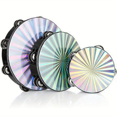 Hand Held Wood Tambourine Metal Jingles Rhythm Percussion