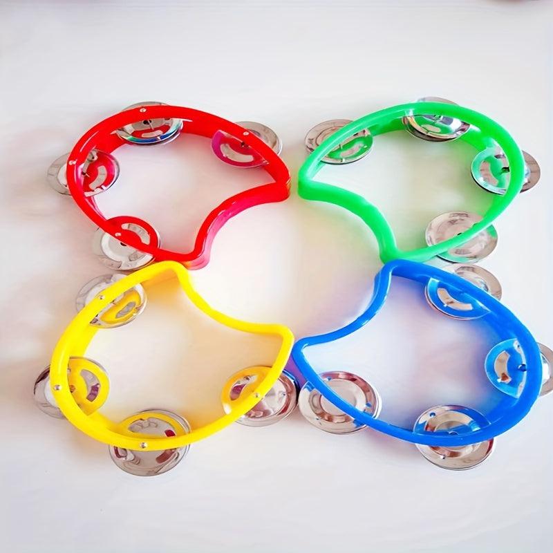 4pcs Hand Rattle Plastic Percussion Adult Musical Instrument Hand Bell Drum