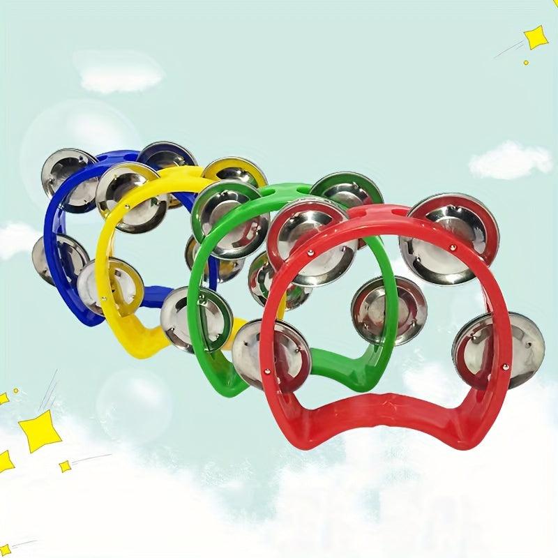 4pcs Hand Rattle Plastic Percussion Adult Musical Instrument Hand Bell Drum