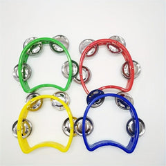 4pcs Hand Rattle Plastic Percussion Adult Musical Instrument Hand Bell Drum