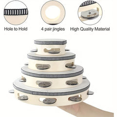 4pcs Adult Hand Drums & Tambourines for Church School Concerts