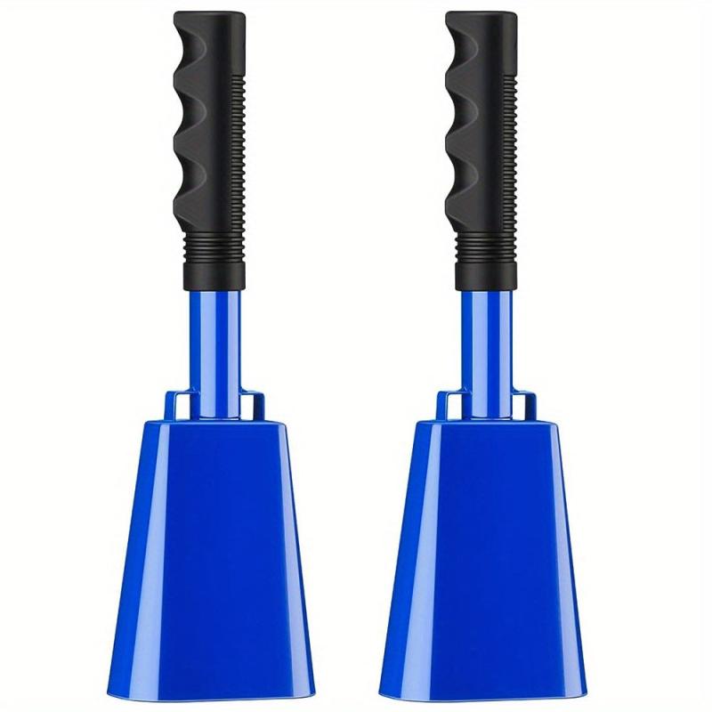 2pcs 25 Steel Cowbell w/ Handle Hand Percussion Concert Cheering Bell
