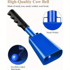 2pcs 25 Steel Cowbell w/ Handle Hand Percussion Concert Cheering Bell