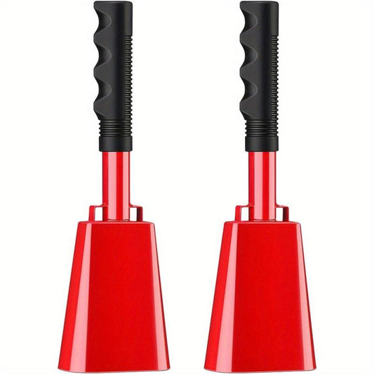2pcs 25 Steel Cowbell w/ Handle Hand Percussion Concert Cheering Bell