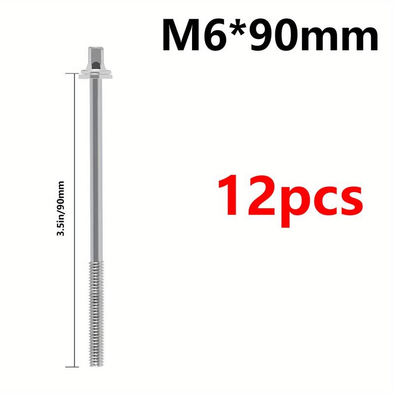 12pcs Drum Tight Screw Tension Rods Percussion Replacement Accessory