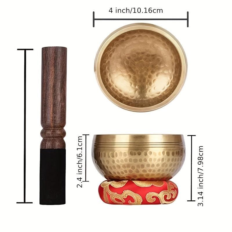 Nepalese Hand Hammered Singing Bowl Set for Meditation