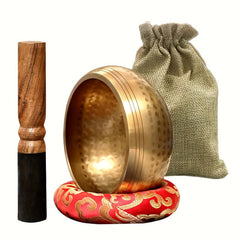 Nepalese Hand Hammered Singing Bowl Set for Meditation