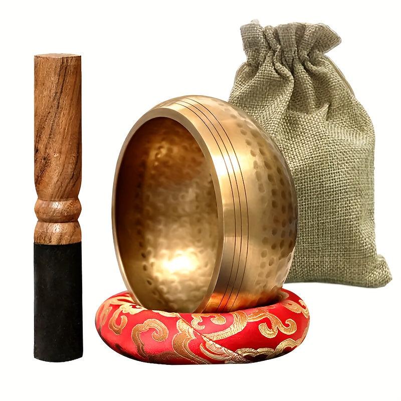 Nepalese Hand Hammered Singing Bowl Set for Meditation